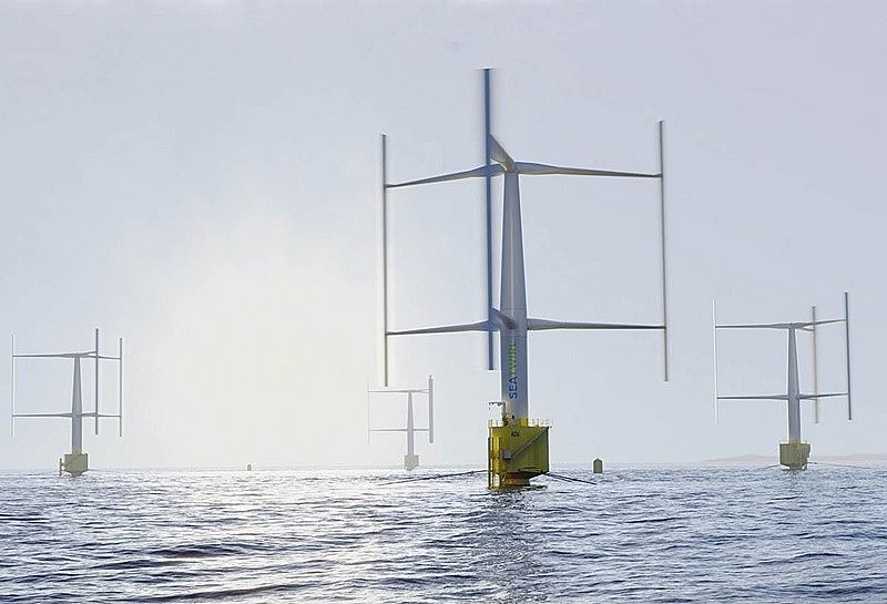 Thiết kế tua bin gió trục đứng công suất 1 MW. (Ảnh: SeaTwirl).