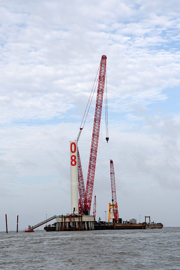 Construction the wind turbine towers for Dong Hai 1 – Tra Vinh project